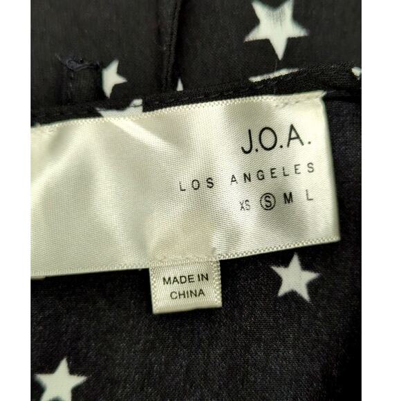 JOA J.O.A. BLACK STAR PRINT BELL RUFFLE SLEEVE BLOUSE SHIRT SZ S - Picture 5 of 10